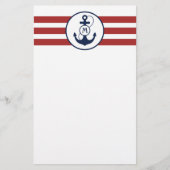Monogram rood anker briefpapier (Voorkant)