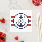 Monogram rood anker servet (Insitu)