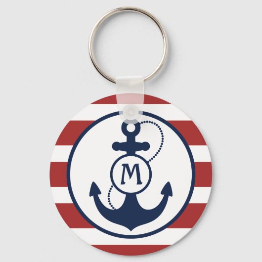 Monogram rood anker sleutelhanger (Voorkant)