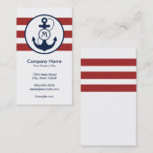 Monogram rood anker visitekaartje (Voorkant / Achterkant)