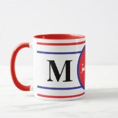 Monogram Rood Blauw Mok (Links)