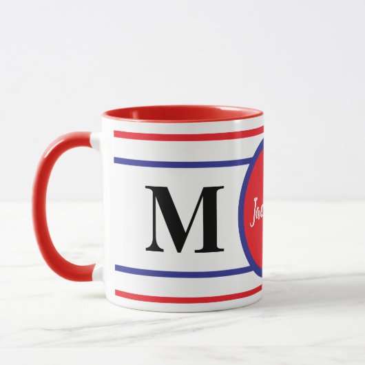 Monogram Rood Blauw Mok (Links)