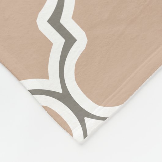 Monogram Rood Bow Ribbon en Witte Quatrefoil Fleece Deken (Hoek)