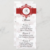 Monogram rood bruiloft menu (Voorkant / Achterkant)