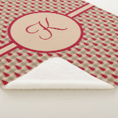Monogram Rood Bruin Buffalo Pset Rustisch Land Sherpa Deken (3/4)