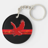 Monogram Rood Eagle logo, rode metalen strook met  Sleutelhanger (Achterkant)