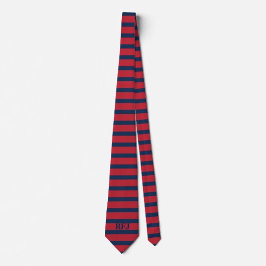 Monogram rood en blauw stropdas (Voorkant)