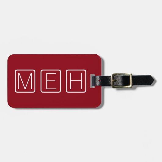 Monogram rood en blok bagagelabel (Voorkant horizontaal)