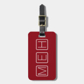 Monogram rood en blok bagagelabel (Voorkant verticaal)