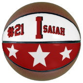 Monogram Rood en Cream Basketbal (Voorkant)