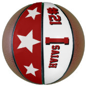 Monogram Rood en Cream Basketbal (Verticaal)