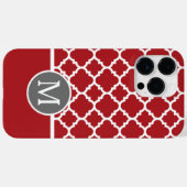 Monogram rood en grijs Geometrisch Patroon Case-Mate iPhone Case (Achterkant (horizontaal))