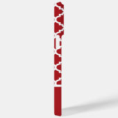 Monogram rood en grijs Geometrisch Patroon Case-Mate iPhone Case (Achterkant / Rechts)