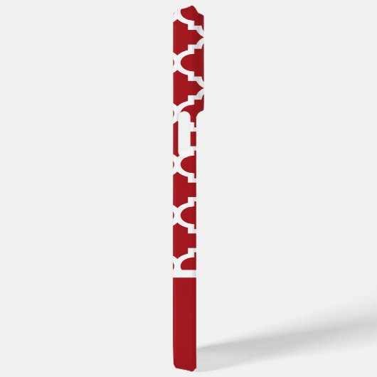 Monogram rood en grijs Geometrisch Patroon Case-Mate iPhone Case (Achterkant / Rechts)