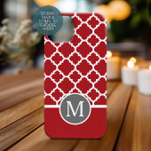 Monogram rood en grijs Geometrisch Patroon Case-Mate iPhone Case