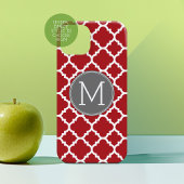 Monogram rood en grijs Geometrisch Patroon Case-Mate iPhone Case