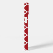 Monogram rood en grijs Geometrisch Patroon Case-Mate iPhone Case (Achterkant / Rechts)
