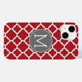 Monogram rood en grijs Geometrisch Patroon Case-Mate iPhone Case (Achterkant (horizontaal))