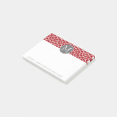 Monogram rood en grijs Geometrisch Patroon Post-it® Notes (Schuin)