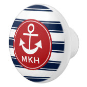 Monogram Rood- en marinekeramische Knob Keramische Knop (Rechts)
