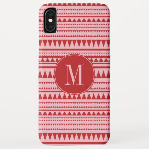 Monogram Rood en Roze Geometrisch Patroon Case-Mate iPhone Case