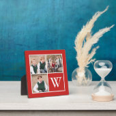 Monogram rood en wit 3 Foto Collage Family Fotoplaat (Insitu)