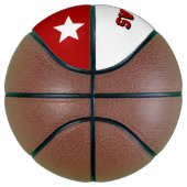 Monogram rood en wit basketbal (Rechts)