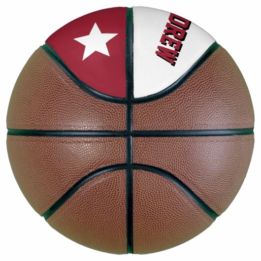 Monogram rood en wit basketbal (Rechts)