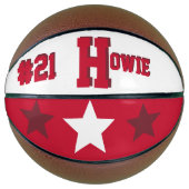 Monogram Rood en Wit Basketball Basketbal (Voorkant)
