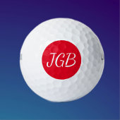 Monogram Rood en Wit of kies Kleurenachtergrond Golfballen
