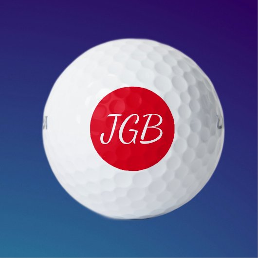 Monogram Rood en Wit of kies Kleurenachtergrond Golfballen