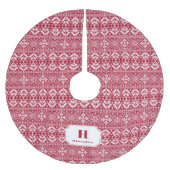 Monogram rood en wit Sweater Pattern Kerstboom Rok (Voorkant)