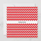 Monogram Rood en Witte Chevron Pattern Wedding Kaart (Achterkant)