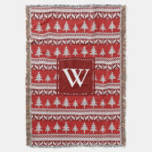 Monogram - Rood- en Witte Noordse Alpenflessen Deken (Voorkant Verticaal)