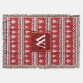 Monogram - Rood- en Witte Noordse Alpenflessen Deken (Voorkant)