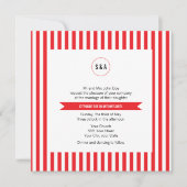 Monogram Rood en Witte Stripes Kaart (Voorkant)