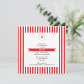 Monogram Rood en Witte Stripes Patroonplaat Kaart (Staand voorkant)
