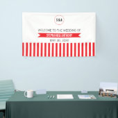 Monogram Rood en Witte Stripes Spandoek (Beurs)