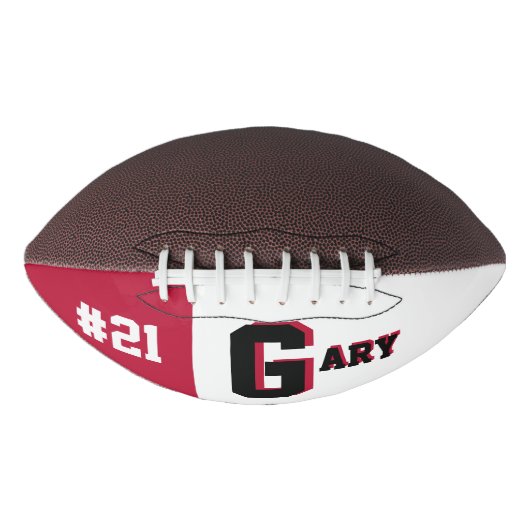 Monogram rood en zwart american football (Voorkant)