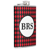  monogram rood en zwart Harlequin Heupfles (Rechts)