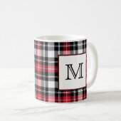 Monogram Rood en Zwart Speld Koffiemok (Voorkant rechts)