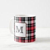 Monogram Rood en Zwart Speld Koffiemok (Voorkant links)