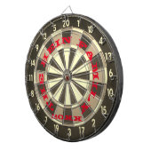 Monogram Rood- en Zwarte Dart Board Dartbord (Voorkant Rechts)
