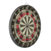 Monogram Rood- en Zwarte Dart Board Dartbord (Voorkant Links)