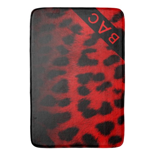 Monogram Rood- en Zwarte-luipaard afdrukken Badmat (Voorkant Verticaal)