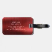 Monogram Rood Geborsteld Metallic Elegant Bagagelabel (Achterkant horizontaal)