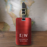 Monogram Rood Geborsteld Metallic Elegant Bagagelabel<br><div class="desc">Introductie van ons Monogram Brushed Metallic Elegant Bagagelabel: Verhoog uw reiservaring met dit geavanceerde accessoire. Gemaakt van geborsteld metallic materiaal, dit bagagelabel straalt elegantie en stijl uit. Het monogram ontwerp voegt een gepersonaliseerde touch toe, waardoor het gemakkelijk is om uw bagage te identificeren en een vleugje verfijning aan uw spullen...</div>