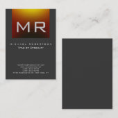 Monogram Rood Geel Geel Grijs Schoon Visitekaartje (Voorkant / Achterkant)