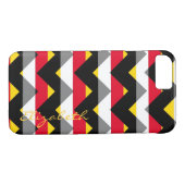 Monogram rood, geel, zwart Case-Mate iPhone case (Achterkant (Horizontaal))