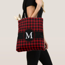 Monogram Rood Geruit Schotlandse Plaid Patroon